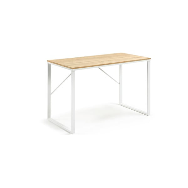 Baltas stalas su medine apdaila Kave Home Lisbet-image-3