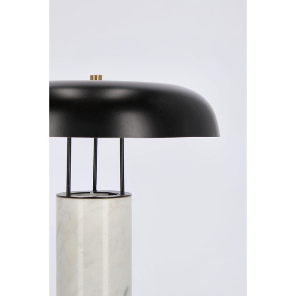 Juodos ir baltos spalvos iš marmuro stalinis šviestuvas (aukštis 33 cm) su metaliniu gaubtu Kaithal – Bizzotto-image-4