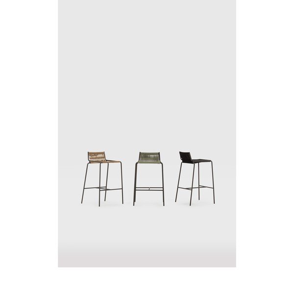 Žalios spalvos iš metalo baro taburetė (sėdynės aukštis 65 cm) Emily – Marckeric-image-1