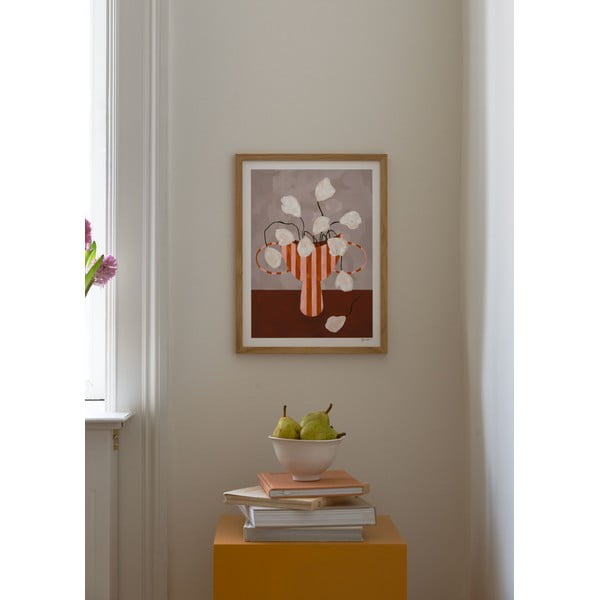 Plakatas 50x70 cm White Flowers in Striped Vase – Frankie Penwill – The Poster Club-image-1