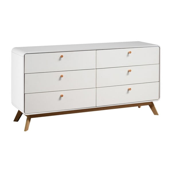 Žema šoninė spintelė baltos spalvos 150x74 cm Caitlin – Støraa-image-4