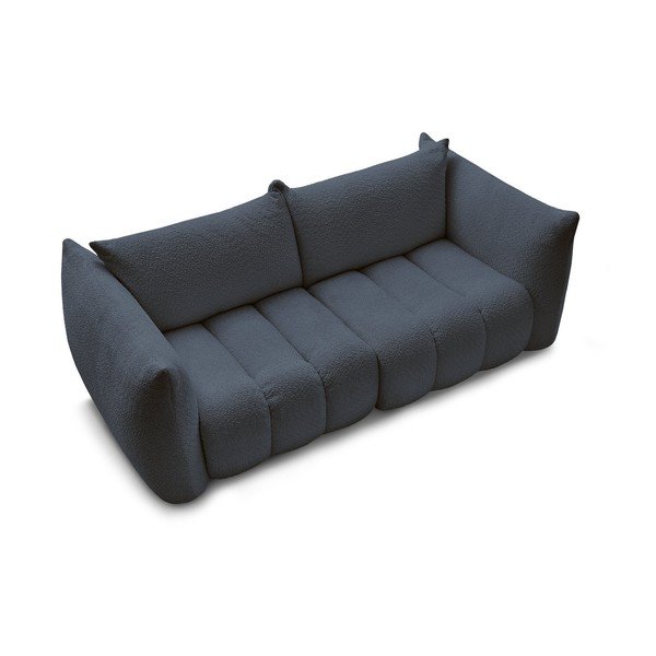 Tamsiai mėlynos spalvos sofa iš boucle 234 cm Azra – Bobochic Paris-image-3