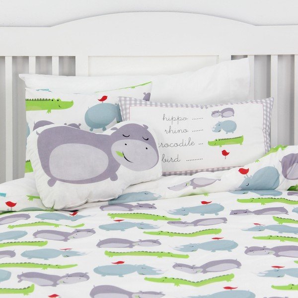 Vaikiška medvilninė patalynė su begemotais, 140 x 200 cm-image-4