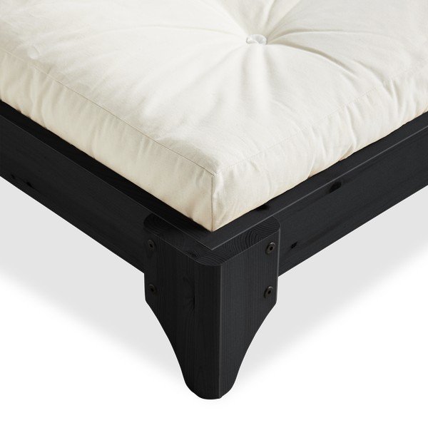 Pušies medienos dvigulė lova su čiužiniu Karup Design Elan Comfort Mat Black/Natural, 140 x 200 cm-image-3