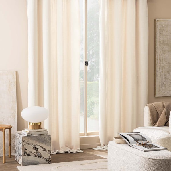 Kreminės spalvos iš boucle užuolaida 140x260 cm Winona – douceur d'intérieur-image-1