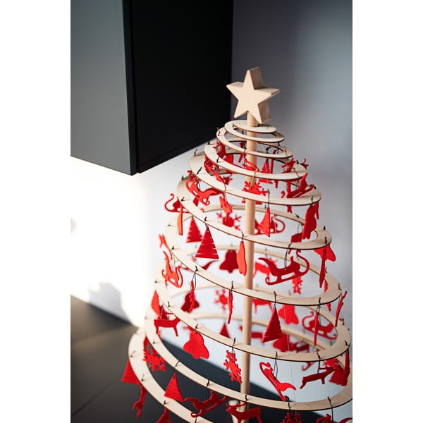 Medinė žvaigždė ant dekoratyvinės eglutės Spira Small-image-1