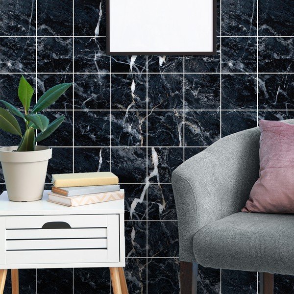 Lipdukų rinkinys plytelėms 24 vnt. 15x15 cm Marble Tiles Florencia - Ambiance-image-4