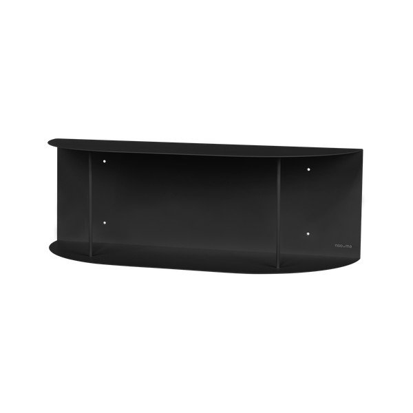 Juodos spalvos iš metalo kelių aukštų sieninė lentyna 60 cm Lina – noo.ma