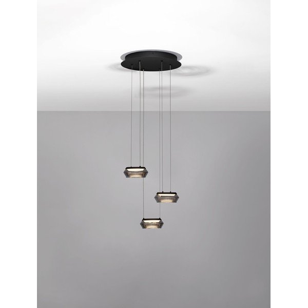 Matinės juodos spalvos iš stiklo kabantis šviestuvas LED su pritemdymo funkcija ø 35 cm Jailyn – Nova Luce-image-4
