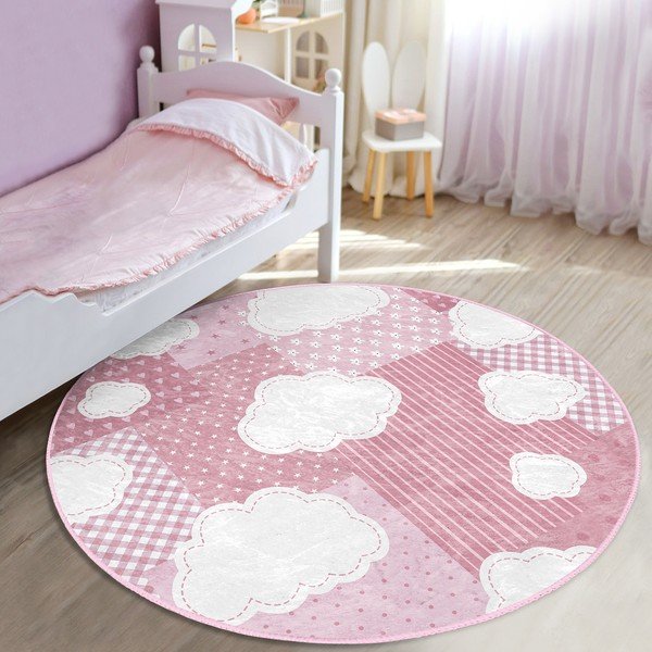 Vaikiškas kilimas rožinės spalvos ø 100 cm Comfort – Mila Home-image-3