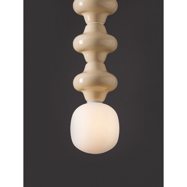 Baltos spalvos/kreminės spalvos iš keramikos kabantis šviestuvas ø 18 cm su stiklo gaubtu Clio – Nova Luce-image-1