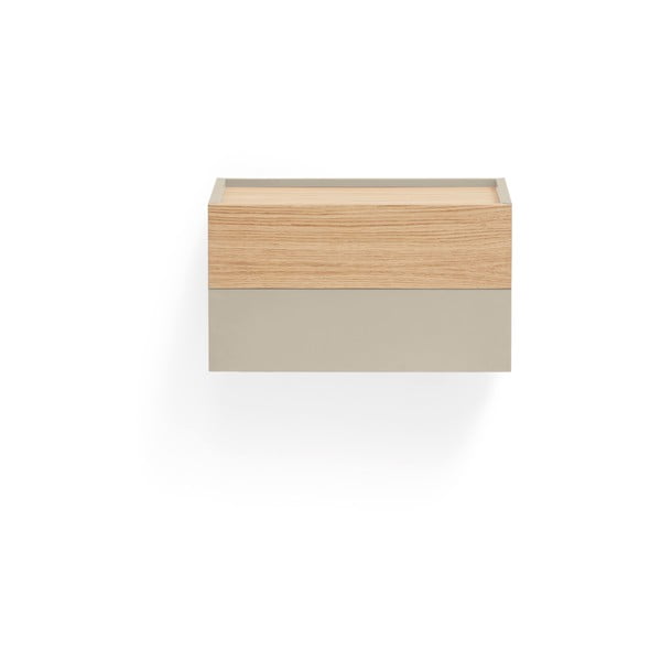Naktinis staliukas smėlio spalvos/natūralios spalvos iš ąžuolo Otto – Teulat