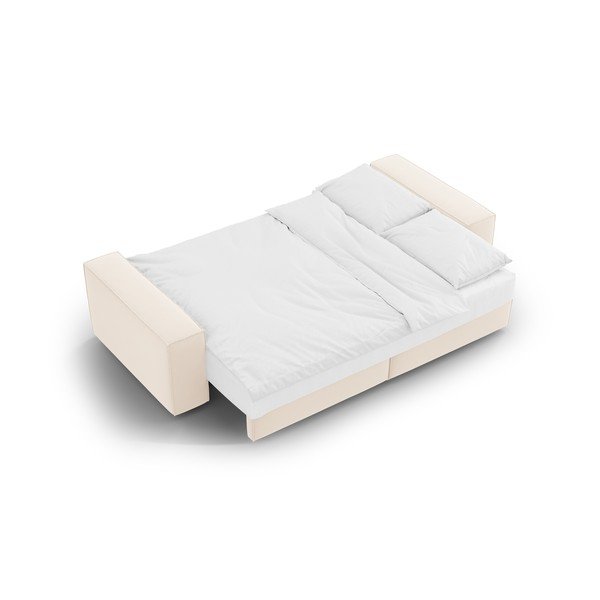 Smėlio spalvos iš velveto sulankstoma/su sandėliavimo vieta sofa 247 cm Jodie – Micadoni -image-4