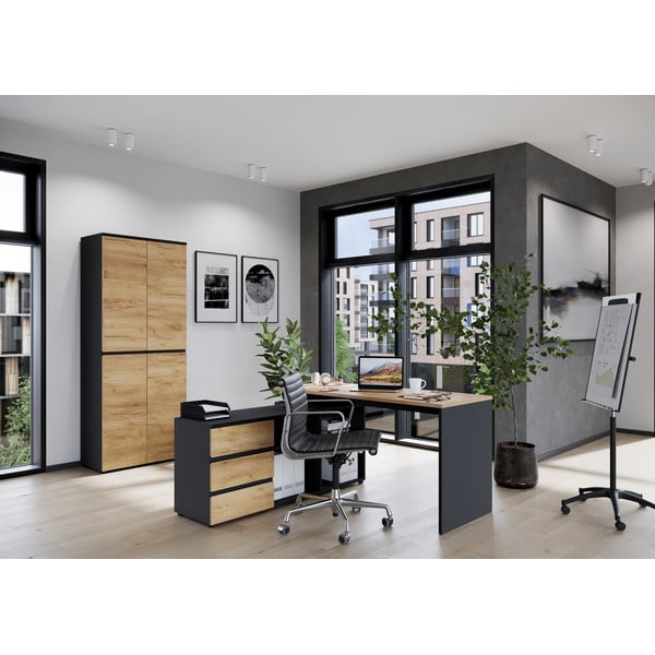 Darboo stalas su ąžuoline apdaila 146x145 cm Lissabon - Germania-image-1