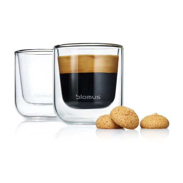 Dviejų sluoksnių stiklinės 2 vnt. 80 ml Nero – Blomus-image-2
