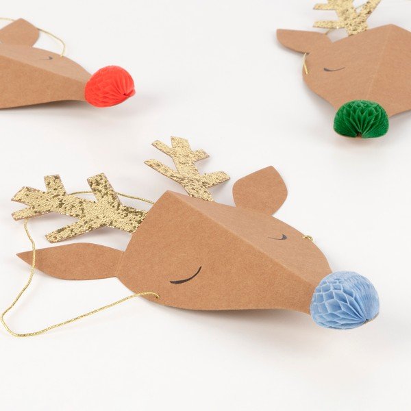 6 vnt. šventinių kepuraičių rinkinys Reindeer - Meri Meri-image-2