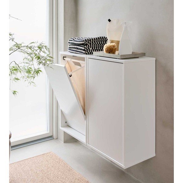 Sieninis baltos spalvos skalbinių krepšys Laundry Box – ReCollector-image-1