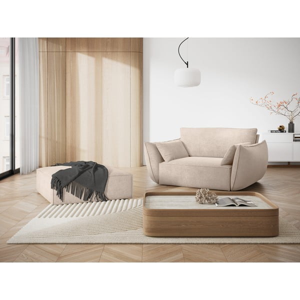 Smėlio spalvos fotelis Vanda - Mazzini Sofas-image-1