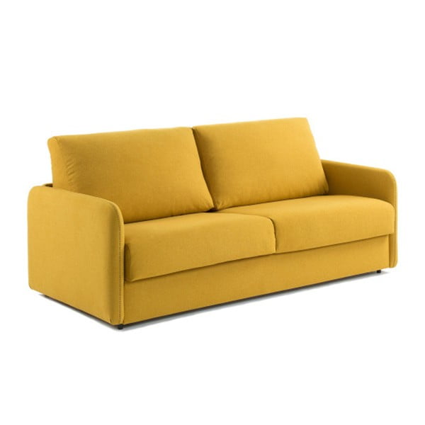 Garstyčių geltonos spalvos sofa-lova La Forma Komoon