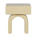 Šviesiai geltonos spalvos blizgus naktinis staliukas Zorel – WOOOD