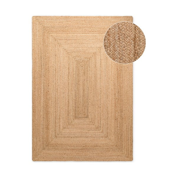 Apverčiamas/rankų darbo natūralios spalvos iš džiuto kilimas 80x150 cm Juno – Hanse Home