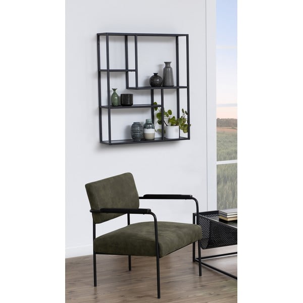 Knygų lentyna juodos spalvos iš uosio 75x91 cm Seaford – Actona-image-4