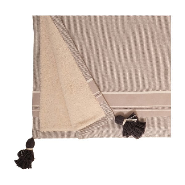Pilkos ir smėlio spalvos medvilninis rankšluostis Foutastic Brunella, 70 x 130 cm