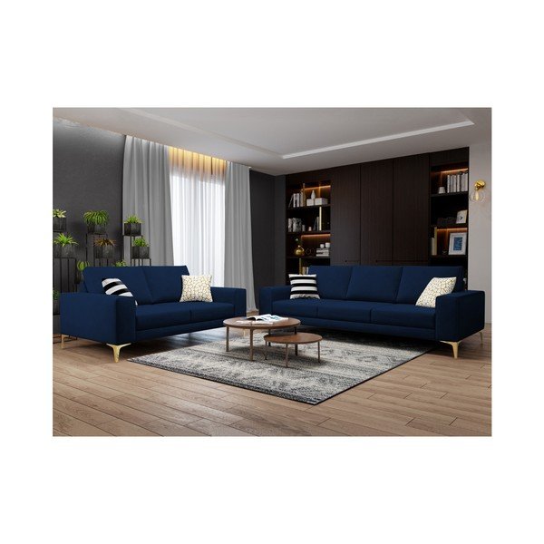 "Cosmopolitan Design Basel" tamsiai mėlyna dvivietė sofa-image-3