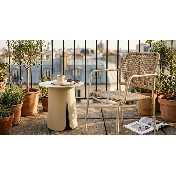 Iš aliuminio apvalios formos sodo šoninis staliukas ø 45 cm Bryan – Bizzotto-image-1