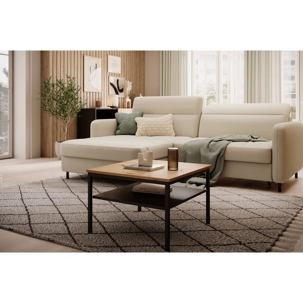 Smėlio spalvos iš velveto sulankstoma/su sandėliavimo vieta kampinė sofa (su kairiuoju kampu/su gultu) Gomsi – ELTAP-image-3