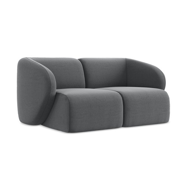 Pilkos spalvos sofa iš velveto 174 cm Lani – Makamii-image-1