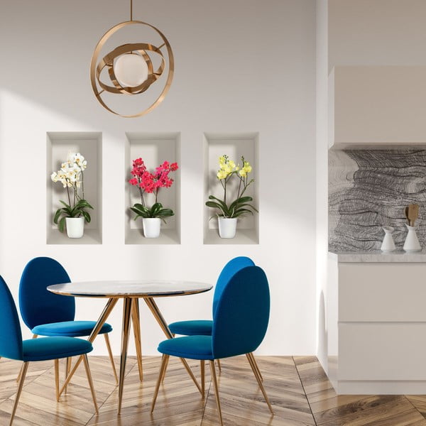 3 3D sieninių lipdukų rinkinys Ambiance Orchids-image-1