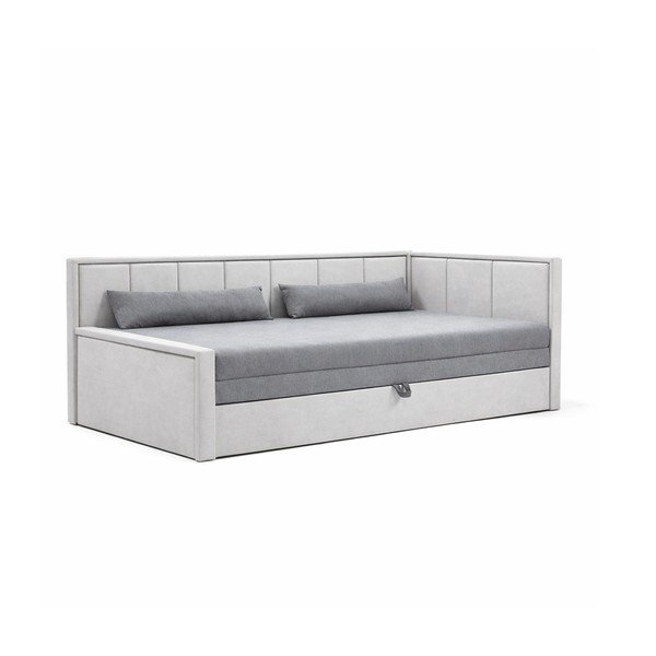 Pilkos spalvos iš šenilinio audinio sulankstoma/su sandėliavimo vieta sofa 214 cm Fulgeo – ELTAP