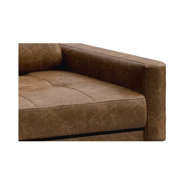 Ruda odinė kampinė sofa MESONICA Musso Tufted, kairysis kampas-image-4