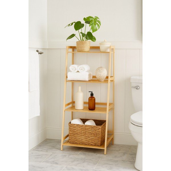 Natūralios spalvos iš bambuko vonios lentyna 52x115 cm Elori – Bonami Essentials-image-1