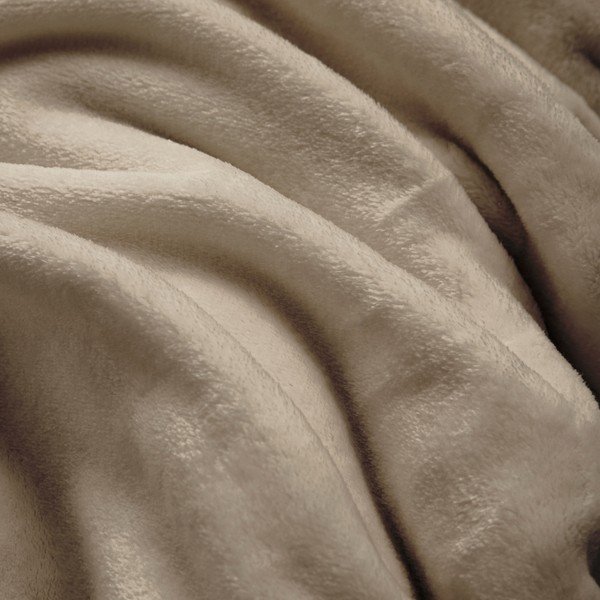 Taupe spalvos iš mikroflanelės antklodė ir pledas 220x240 cm Flanou – douceur d'intérieur-image-2