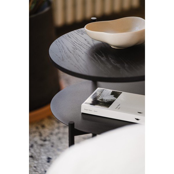 Juodos spalvos naktinis staliukas su ąžuolo dekoro stalviršiu Tu – noo.ma-image-3