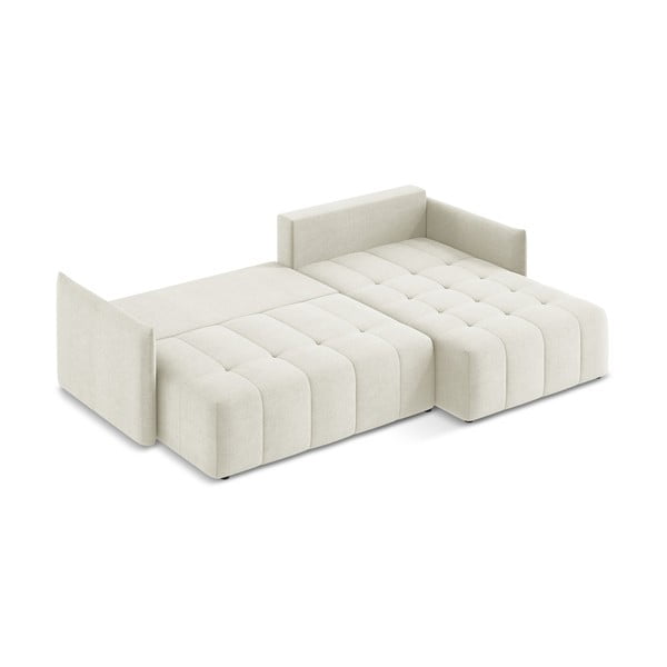 Smėlio spalvos sulankstoma/su sandėliavimo vieta kampinė sofa (su dešiniuoju kampu/su gultu) Moku – Makamii-image-4