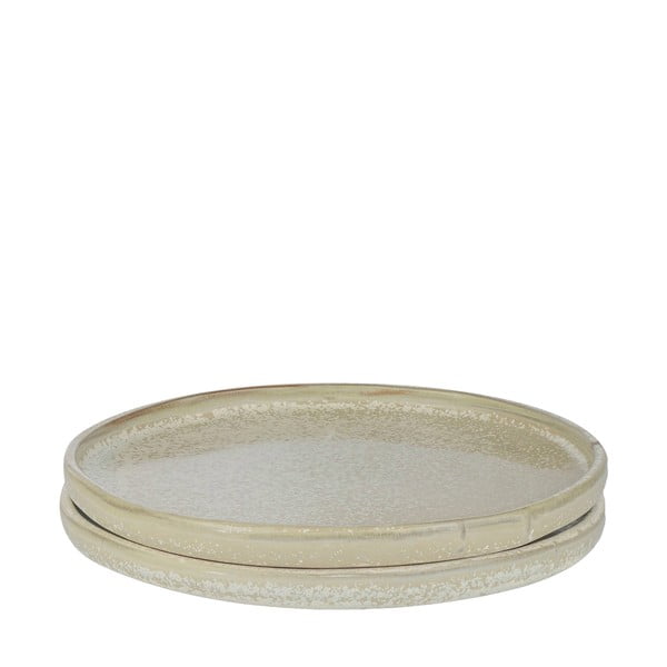 Lėkštės smėlio spalvos iš akmens 2 vnt. ø 20 cm Sand Grain – Mette Ditmer Denmark