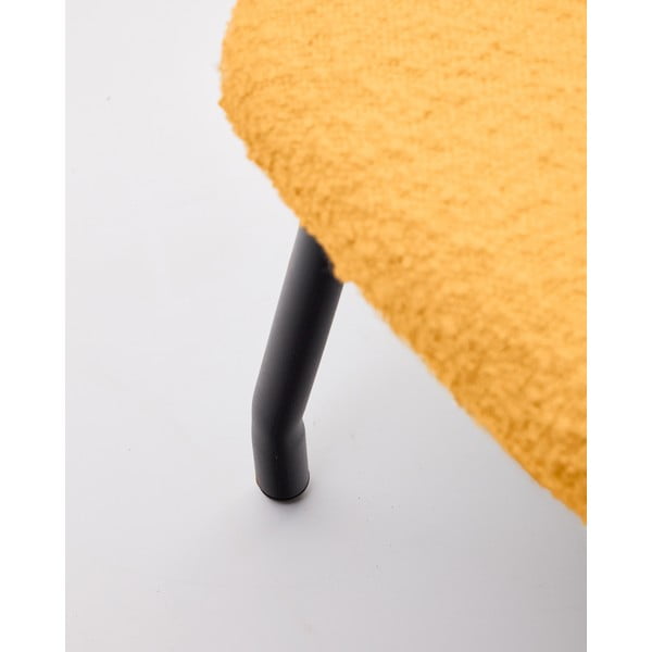 Pufas garstyčių spalvos iš boucle Belina – Kave Home-image-3