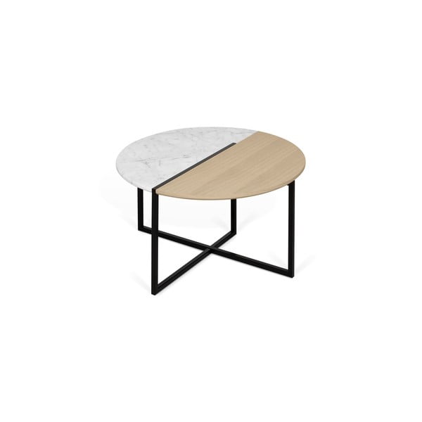 Apvalus kavos staliukas su ąžuoliniu stalviršiu ø 80 cm Sonata - TemaHome-image-4
