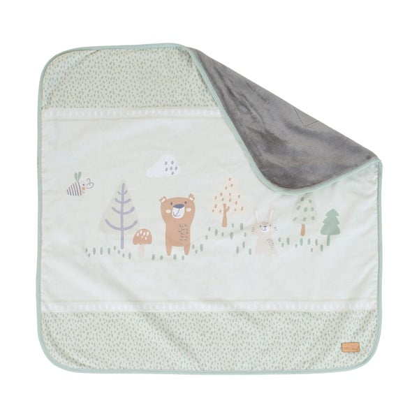 Šviesiai žalios spalvos iš mikropliušo vaikiškas pledas 80x80 cm Woodland Buddies – Roba