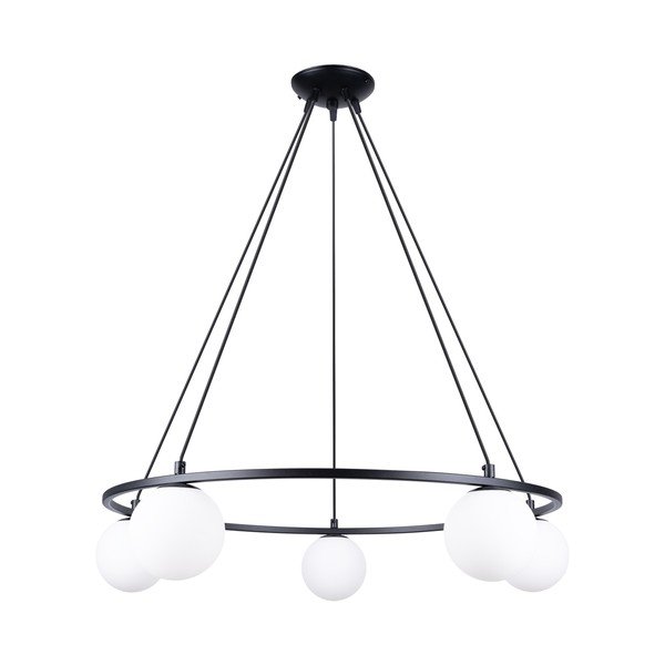 Baltos spalvos/juodos spalvos kabantis šviestuvas su stiklo gaubtu Umerta – Sollux