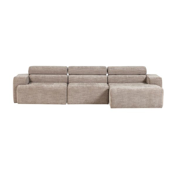 Smėlio spalvos reguliuojama kampinė sofa (su dešiniuoju kampu/su gultu) Novi – WOOOD-image-2