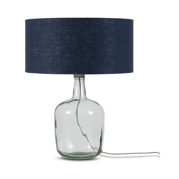 Stalo lempa su tamsiai mėlynu atspalviu ir perdirbto stiklo struktūra Good&Mojo Murano, ⌀ 47 cm