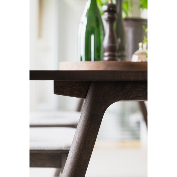 Iš ąžuolo masyvo prailginamas valgomojo stalas 95x220 cm Clapperton – Rowico-image-4
