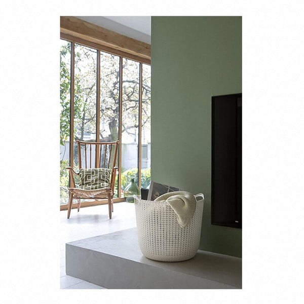 Kreminės spalvos skalbinių krepšys Curver-image-1