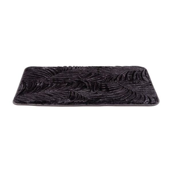 Tamsiai pilkas atminties putų vonios kilimėlis 50x80 cm Leaves - Wenko