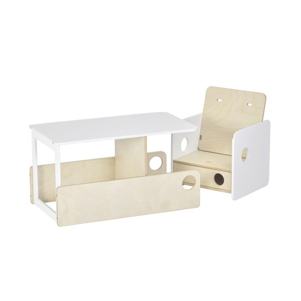 Baltos spalvos/natūralios spalvos maitinimo kėdutė Nuun – Kave Home-image-4