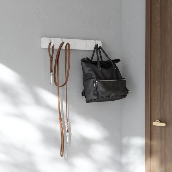 Matinės baltos spalvos iš pušies masyvo sieninė lentyna 51 cm Flip – Umbra-image-1